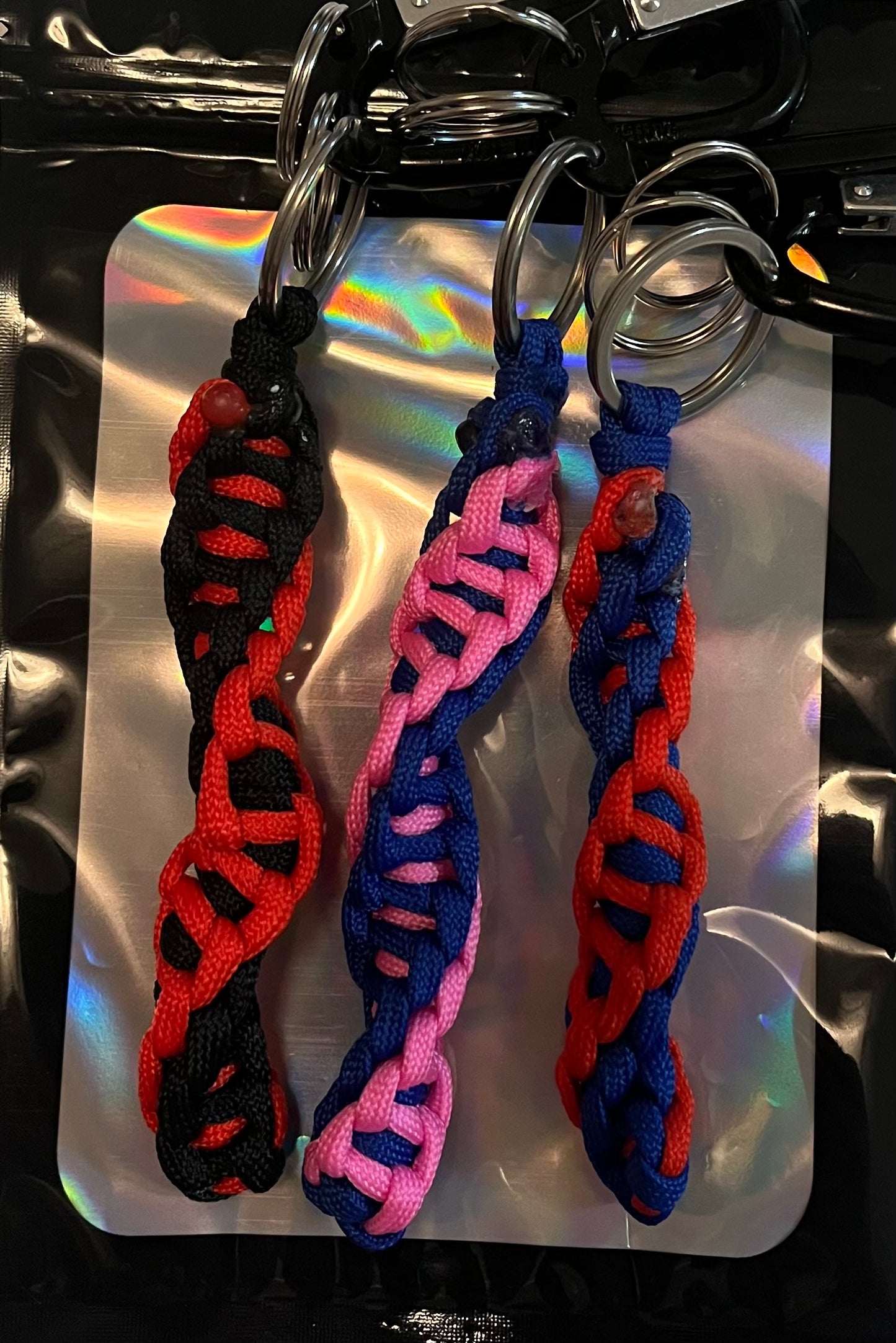 Various paracord keychains